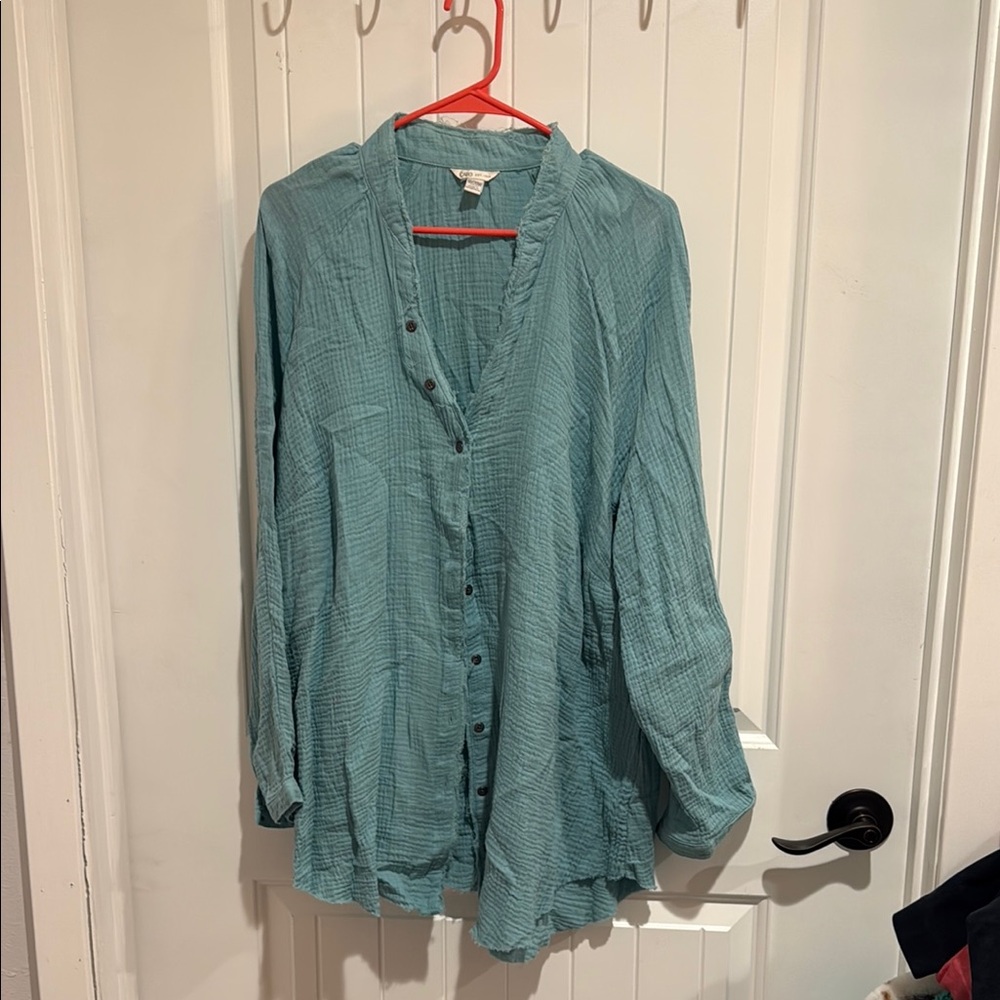 Turquoise Gauze Tunic